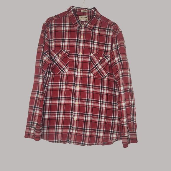 Chaps shirt Denim Plaid Fitted Button L tall fisherman naturecore western punk - Picture 1 of 6